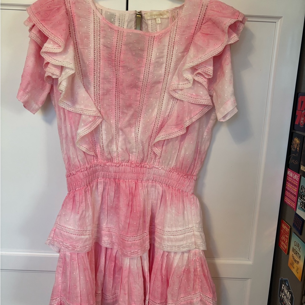 LoveShackFancy Delicate Pink Lace Dress
